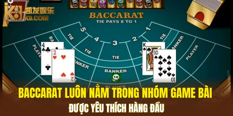 Baccarat luôn nằm trong nhóm game bài được yêu thích hàng đầu