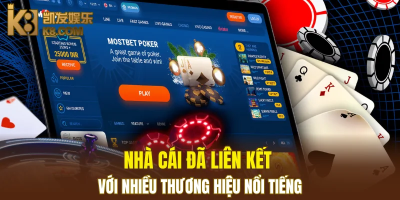 Nhà cái đã liên kết với nhiều thương hiệu nổi tiếng